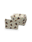 Casey Cowgirl Patchwork Linen Quilted Makeup Bag