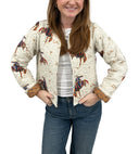 Casey Cowgirl Patchwork Linen Cropped Jacket