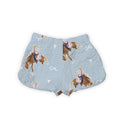 Casey Cowgirl Patchwork Blue Quilted Scallop Shorts *Web Exclusive*