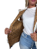 Casey Cowgirl Patchwork Linen Quilted Ruby Vest