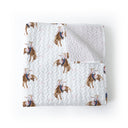 Casey Cowgirl Patchwork White Baby Blanket