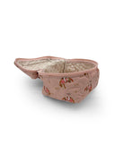 pink quilted travel bag with broncs 