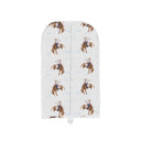 Garment bag with cowboy pattern on a white background
