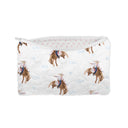 Casey Cowgirl Patchwork White Quilted Makeup Bag