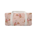 pink quilted duffle bag with bronc pattern 
