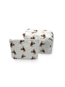 Casey Cowgirl Patchwork White Quilted Makeup Bag