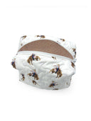 Casey Cowgirl Patchwork White Quilted Makeup Bag