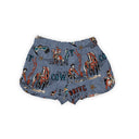 Cattle Drive Chambray Quilted Scallop Shorts