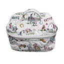 white quilted travel bag with western pattern 