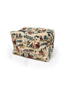 Cattle Drive Linen Quilted Makeup Bag