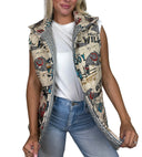 Cattle Drive Linen Quilted Ruby Vest