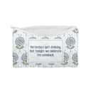 "Celebrate My Comeback" Blue Quilted Makeup Bag