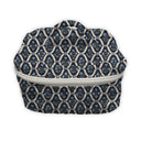 navy fabric with floral design travel case bag 