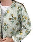 Charlotte Sage Cropped Quilted Jacket