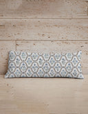 Charlotte White / Blue Quilted Oblong 14" x33" Pillow