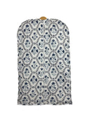 Charlotte White/Navy Quilted Garment Bag