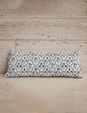Charlotte White / Navy Quilted Oblong 14" x33" Pillow