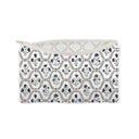 Charlotte White / Navy Quilted Makeup Bag