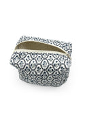 Charlotte White / Navy Quilted Makeup Bag