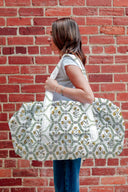Charlotte Yellow Quilted Weekender Duffle Bag