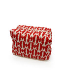 Chase Firebird Red / Linen Quilted Makeup Bag