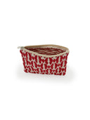 Chase Firebird Red / Linen Quilted Makeup Bag