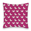 Chicken Icon Berry Quilted 20" Pillow