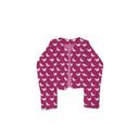 Chicken Icon Berry Cropped Quilted Jacket