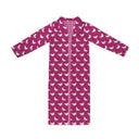 Chicken Icon Berry Quilted Maxi Coat *Web Exclusive*