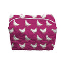 Chicken Icon Berry Quilted Makeup Bag