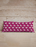 Chicken Icon Berry Quilted Oblong 14" x33" Pillow