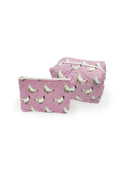 Chicken Icon Blossom Quilted Makeup Bag