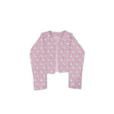 Chicken Icon Blossom Cropped Quilted Jacket