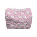 Chicken Icon Blossom Quilted Makeup Bag