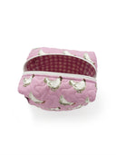 Chicken Icon Blossom Quilted Makeup Bag