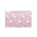 Chicken Icon Blossom Quilted Makeup Bag