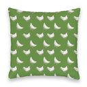 Chicken Icon Green Quilted 20" Pillow