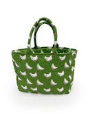 Chicken Icon Green Quilted Handbag