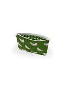 Chicken Icon Green Quilted Makeup Bag