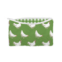 Chicken Icon Green Quilted Makeup Bag