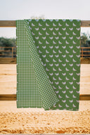 Chicken Icon Green Quilt