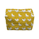 Chicken Icon Mustard Quilted Makeup Bag