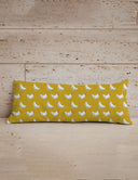 Chicken Icon Mustard Quilted Oblong 14" x33" Pillow