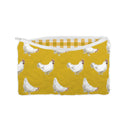 Chicken Icon Mustard Quilted Makeup Bag