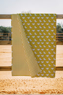 Chicken Icon Mustard Quilt