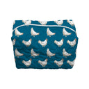 Chicken Icon Peacock Quilted Makeup Bag