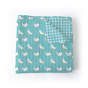Chicken Icon Turquoise Baby Blanket