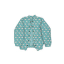 Chicken Icon Turquoise Quilted Bomber Jacket *Web Exclusive*