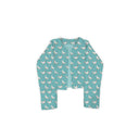 Chicken Icon Turquoise Cropped Quilted Jacket