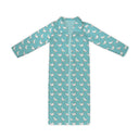 Chicken Icon Turquoise Quilted Maxi Coat *Web Exclusive*